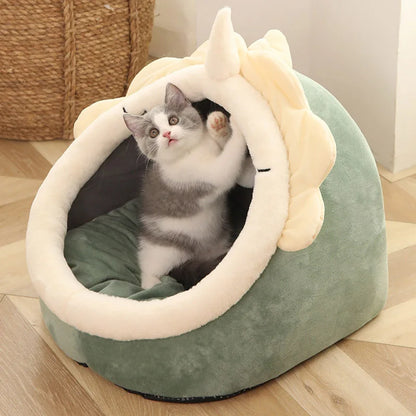 Pet Tent Cave Bed for Cats Small Dogs Self-Warming Cat Tent