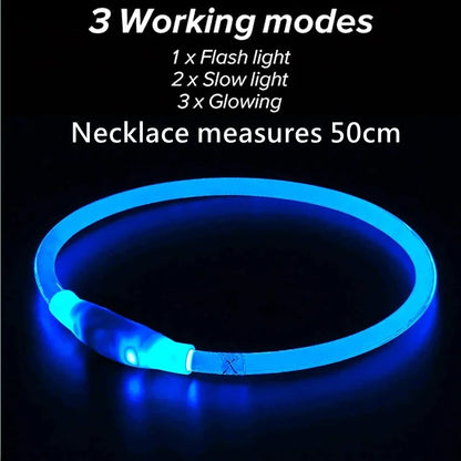 Led Dog Collar Luminous Usb Cat Dog Collar Modes Led Light