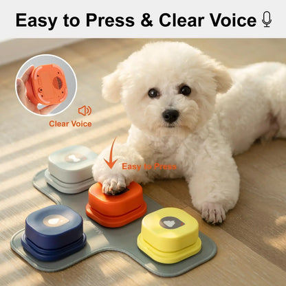 Dog Button Record Talking Pet Vocal Training Interactive Toy Bell