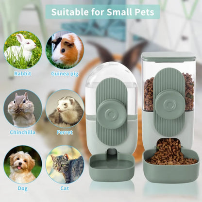 Automatic Pet Feeder Cage Hanging Bowl Water Bottle Food