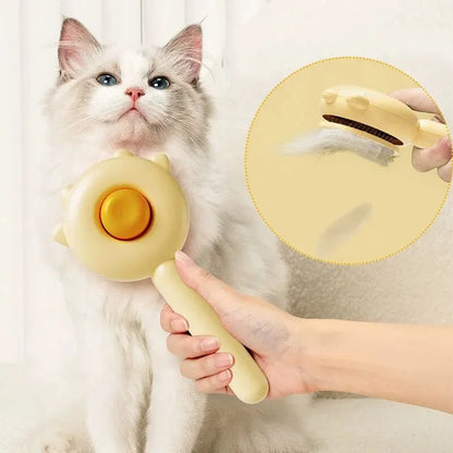 Pet Comb One-Key Hair Removal Cleaning Brush Grooming