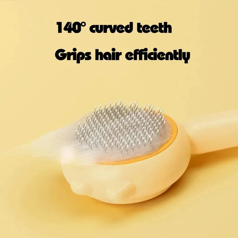 Pet Comb One-Key Hair Removal Cleaning Brush Grooming