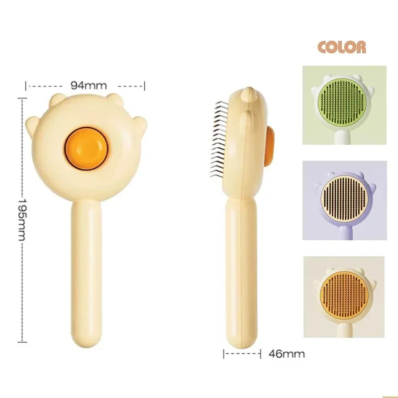 Pet Comb One-Key Hair Removal Cleaning Brush Grooming