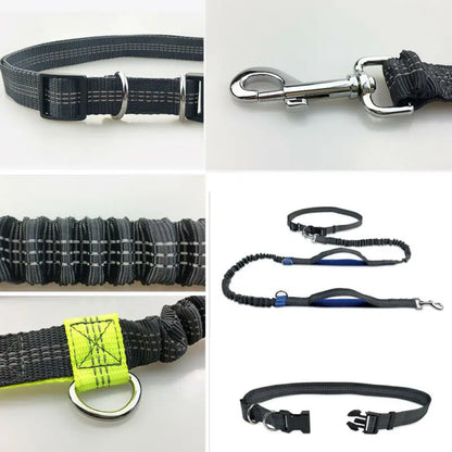 Pet Dog Running Belt Elastic Hands  Metal D-ring Leashes Harness